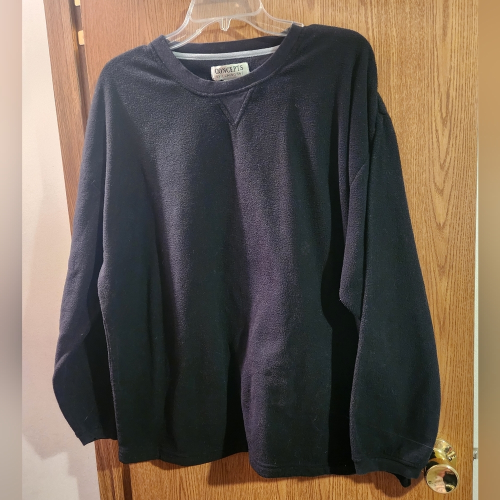 💓3/$15 Concepts By Claiborne Men's Solid Black Polyester XL Sweatshirt